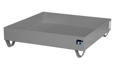 Stahl-Auffangwanne ohne Gitterrost, 1200 x 1200 mm, grau RAL 7005