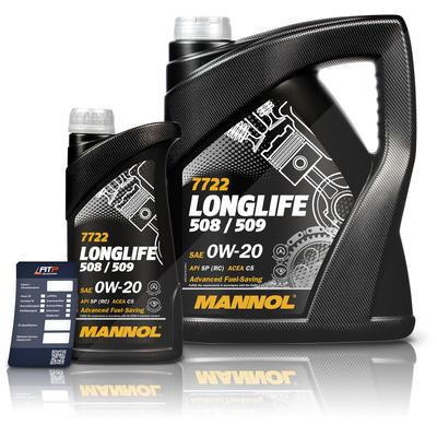 Mannol 6 L Longlife 508/509 0W-20 + Ölwechsel-Anhänger [Hersteller-Nr. 40842707]