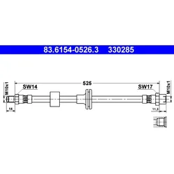 Bremsschlauch ATE 83.6154-0526.3 für Mercedes-Benz 124 E