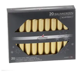 Steinhart Kerzen Baumkerzen Edelglanz Gold 95 x Ø 13 mm, 20 Stück