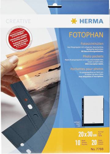 Herma Fotohüllen Schwarz, Transparent 20 x 30cm