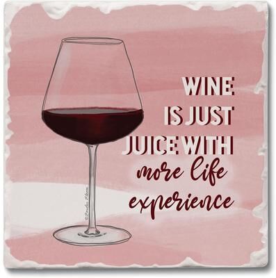 Thirstystone Wine Experience 4 Pack Tumbled Tile Coaster Manufactured in The USA