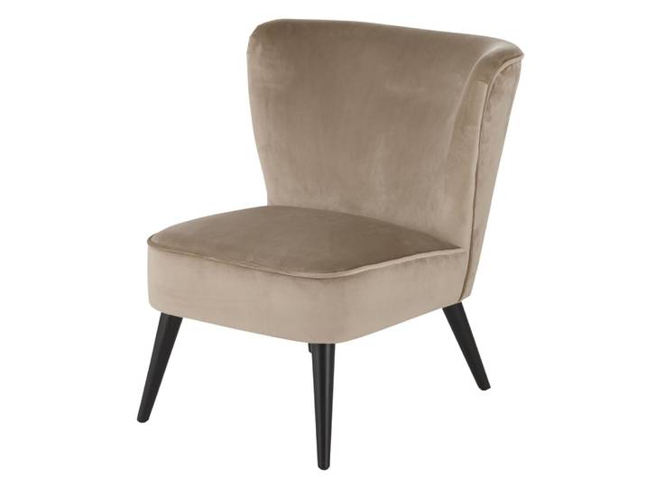 Vintage-Sessel mit beigem Samtbezug