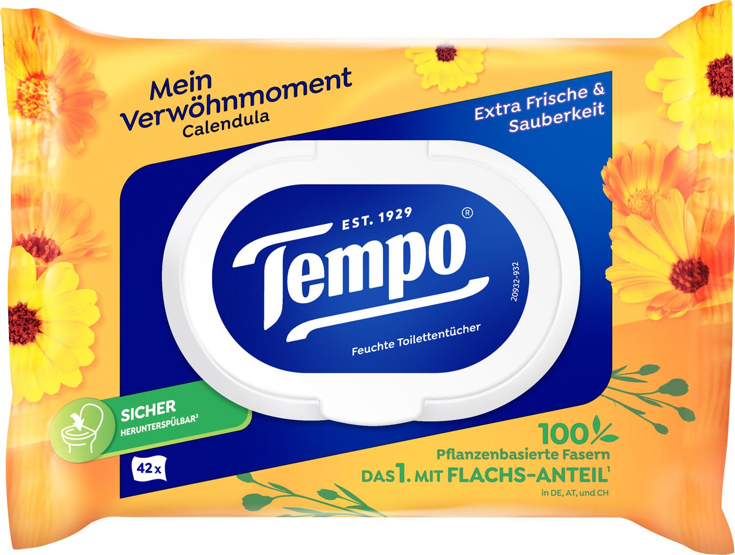 Tempo Feuchtes Toilettenpapier Calendula und Kamille 1-lagig 836248