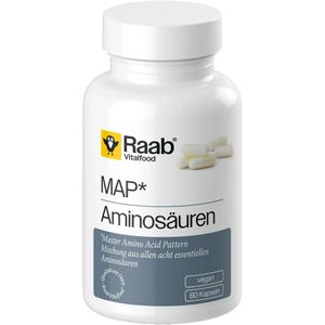 Raab-Vitalfood Aminosäuren MAP, 80 Kapseln, alle 8 essentiellen Aminosäuren, 48g