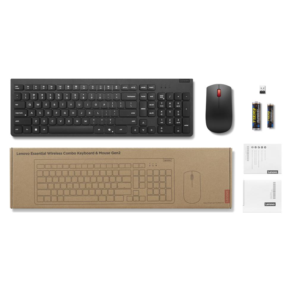 Lenovo KB MICE BO Eos3 2.4G KM BLK US EU AI (US, Kabellos) (4X31R64491)