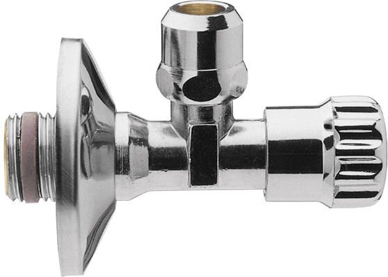 ASW valve d'angle 2000 / 2 "x 3/8" 422504 chromé, auto-obturant, avec rosace