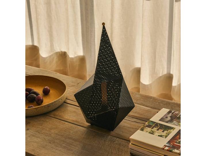 GUBI Gubi Akku-Tischleuchte Bagdad, schwarz, Höhe 36 cm dimmbar, schwarz, Metall, Modern