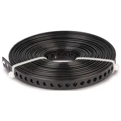5x GAH, Holzverbinder, Lochband Band-B12 x 0,8mm Länge 10 m verzinkt, schwarz kunststoffbeschichtet (Lochbandeisen, 5 Stk.)