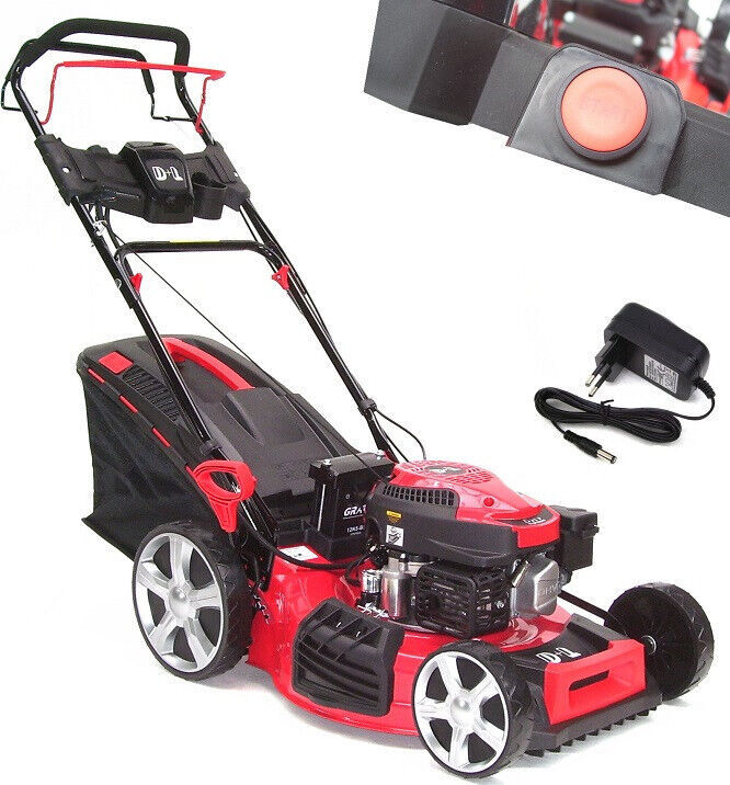 Benzin Rasenmäher 51cm E-Start Mäher Rad-Antrieb Akku Elektrostart 55828