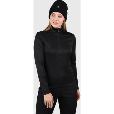 Fleecepullover BRUNOTTI "Heronne Women Fleece", Damen, Gr. XL, schwarz, Fleece, Obermaterial: 85% Polyester, 15% Elasthan, hoch geschlossener Ausschnitt, Sweatshirts Fleecepullover, hoch geschlossener Ausschnitt, wasserabweisende Oberfläche