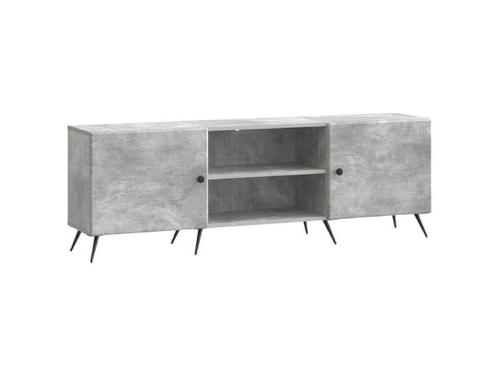 Todiikf TV Schrank Betongrau 150x31x50 cm Lowboard Fernsehtisch Stilvolles Lowboard aus Holzwerkstoff mit Metallbeinen für Medientechnik und Deko im Wohnzimmer und Schlafzimmer.
