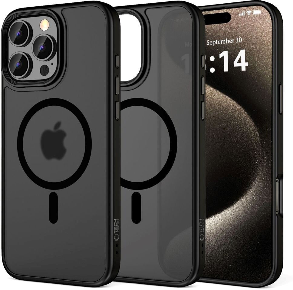 iPhone 16 Pro Max Tech-Protect MagMat Bagside Cover - MagSafe Kompatibel - Mat Sort