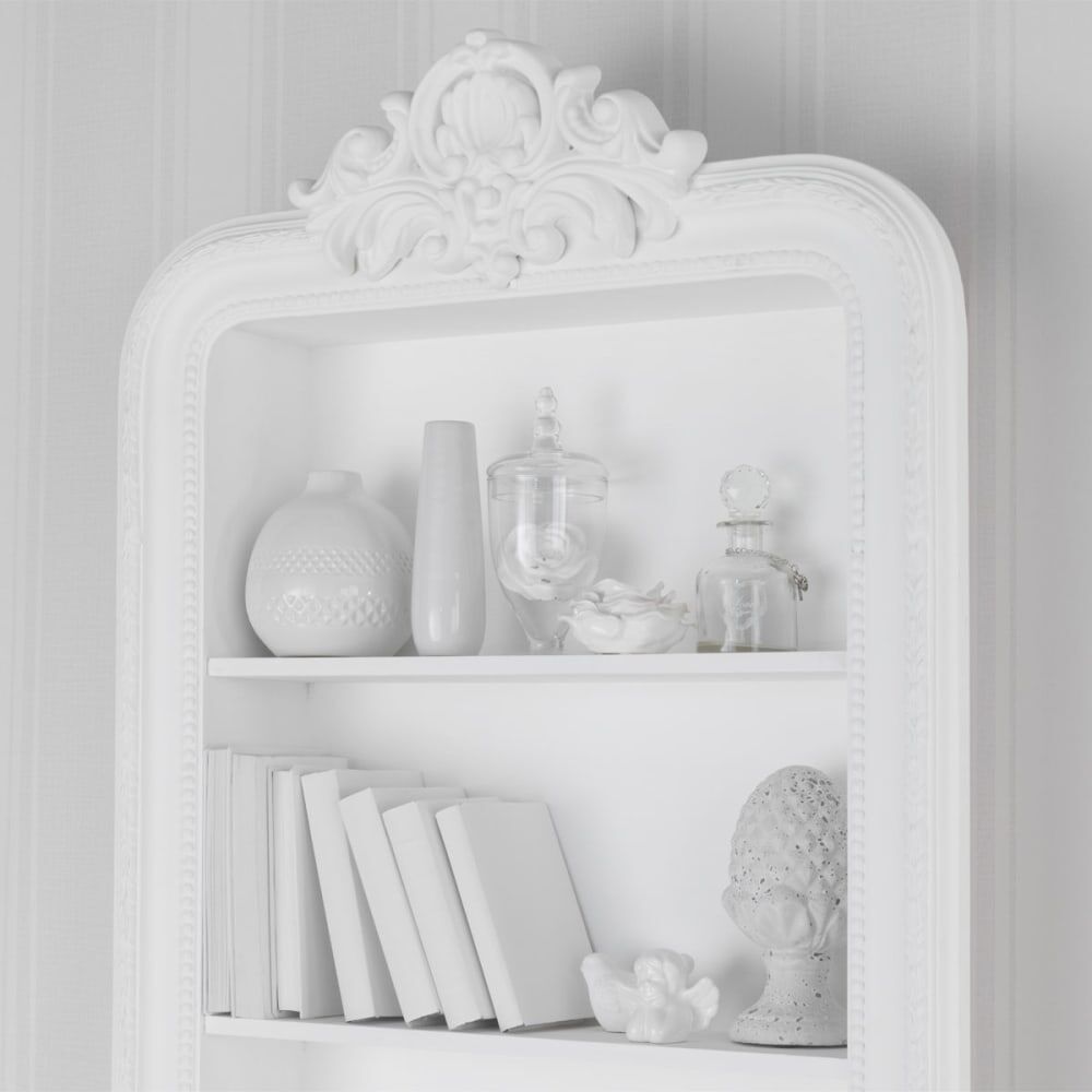 Maisons du Monde Étagère blanche à moulures Blanc 79x118x18cm