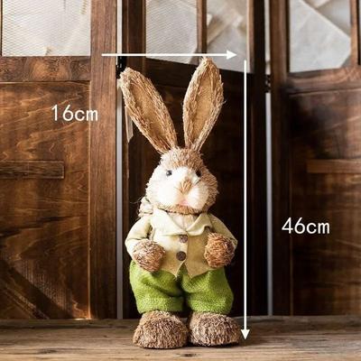 Uplift Picks Straw Woven Bunny Decoration Easter Rabbit Garden And Home Ornament 04