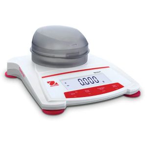 OHAUS Digitalwaage Scout, SKX123, Teilung 0,001 g, Präzisionswaage, Netz- & Batteriebetrieb, LCD-Display, 120 g