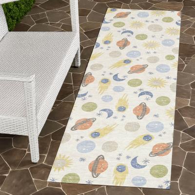 Addison Rugs Machine Washable Indoor/ Outdoor Planets Comets Chantille Rug