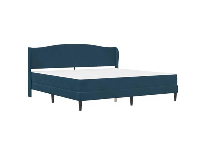 SKTQYQO Bettgestell Samt blau 200 x 200 cm Robustes Sperrholz, feste Lattenroste, Unterbettraum, schwarze Beine