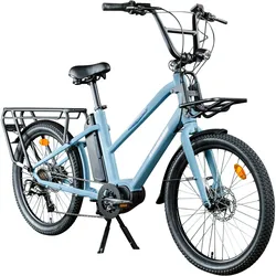 Zündapp Longtail M400 E Bike Lastenrad bis 180 kg 24 Zoll Elektrofahrrad 160-195 cm Mittelmotor Cargo Elektro Fahrrad 7 Gänge Pedelec