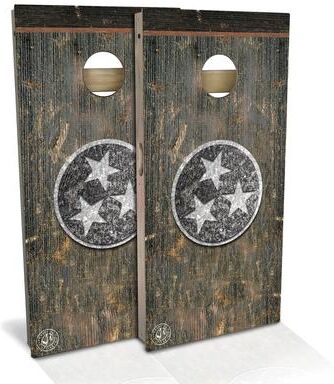 Skip's Garage Tennessee Flag Rustic Outdoor Cornhole Board Set