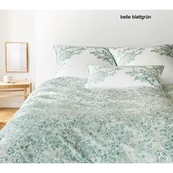 Elegante Bettwäsche Belle - 155x220 cm + 80x80 cm	belle blattgrün