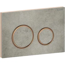 Geberit Sigma50 Betätigungsplatte für 2-Mengen-Spülung, Metallfarbe rotgold, rund, 115.650.JV.1, Farbe: rotgold / Betonoptik