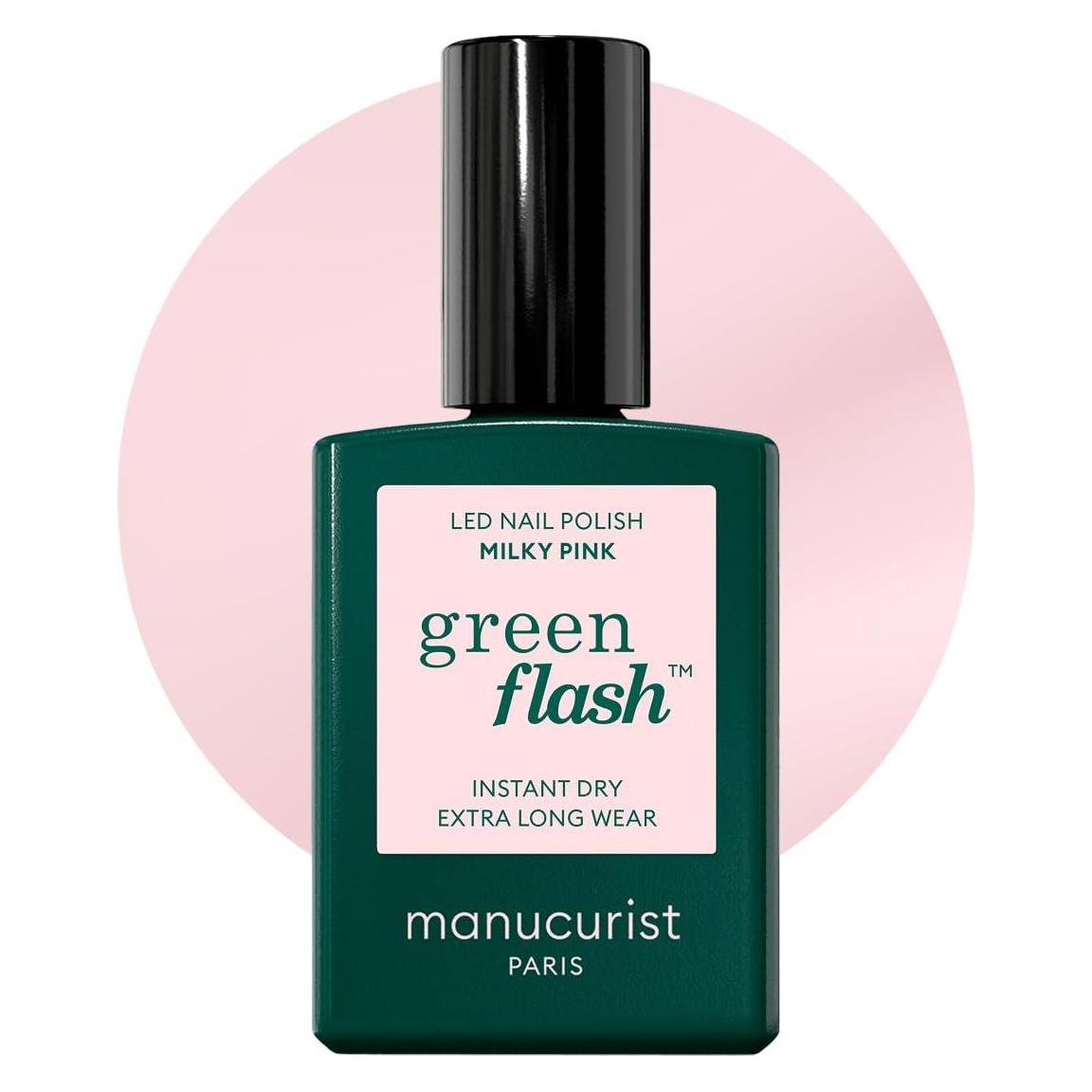 Catrice MANUCURIST Green Flash Led Gel Nail Lacquer lakier do paznokci Milky Pink 15ml (Milky Pink, Gel-Effekt Nagellack) (51100)