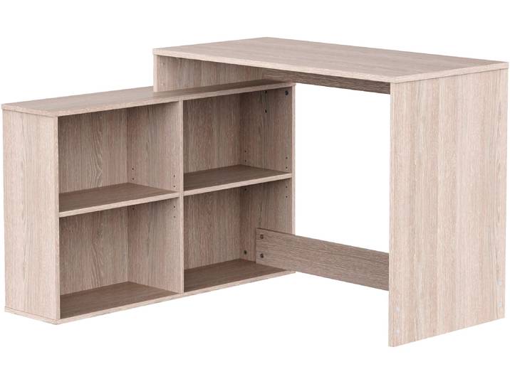 Schreibtisch DEMEYERE GROUP CORNER Eckschreibtisch , beige (shannon eich, shannon eich, shannon eich), B:111,9cm H:76,7cm T:100,7cm, Tische, Schreibtisch, Funtionales Design