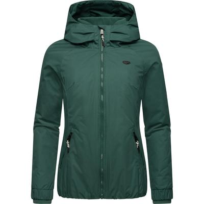 Winterjacke RAGWEAR "Dizzie Warm", Damen, Gr. XXXL(46), grün (dunkelgrün), Obermaterial: 100% Polyester. Innenfutter: 100% Polyester. Wattierung: 100% Polyester, Basic, figurumspielend hüftbedeckend, Ärmel ohne Ärmelschlitz Rippbündchen mit...