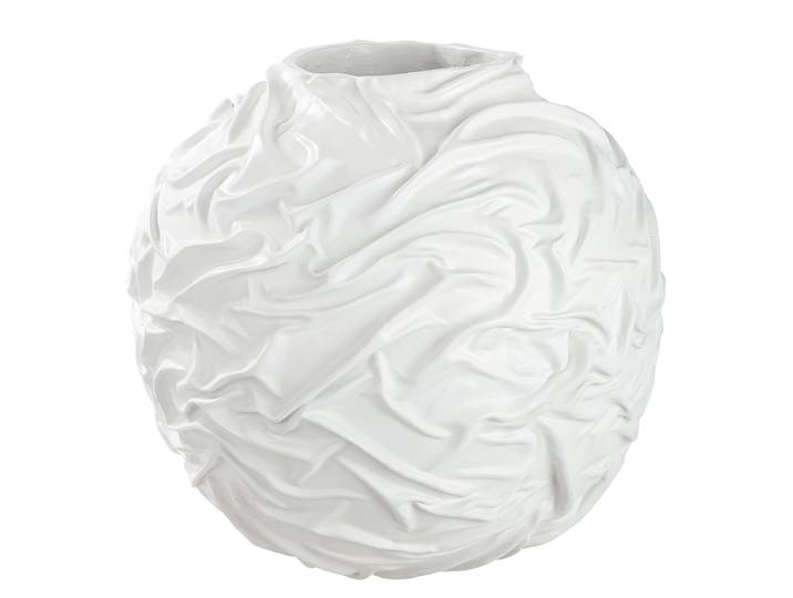 Bodenvase Drapes organisch Kugel Ø 50cm Weiß