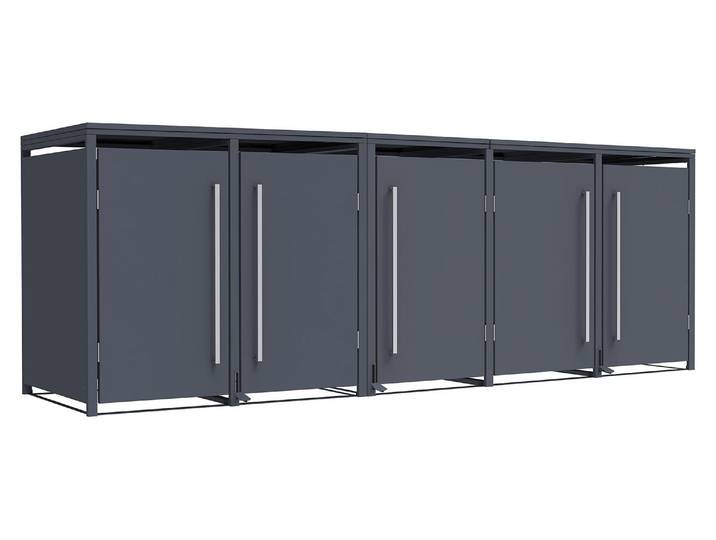Westmann Pedura 5 Metall Mülltonnenbox mit Fußpedal 5x240 L Anthrazit