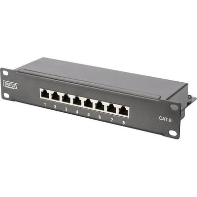 Digitus DN-91608S 8 Port Netzwerk-Patchpanel 254 mm (10') CAT 6 1 HE Bestückt
