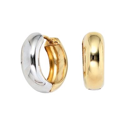 Paar Creolen JOBO, gold (gelbgold 333), Ohrringe, Damen, 14,6mm, Gelbgold 333, rund 333 Gold bicolor