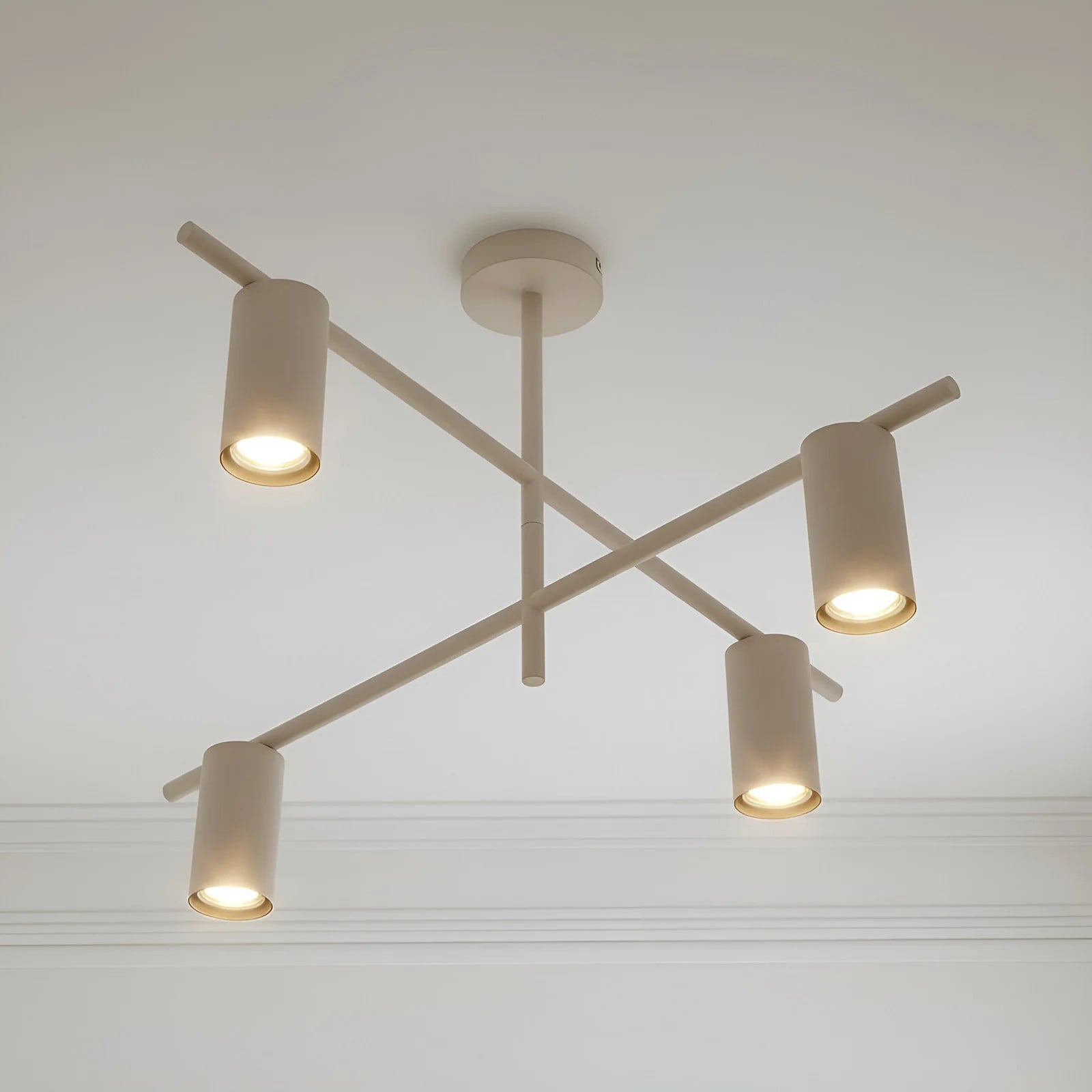 Lindby Marilou Plafondlamp Beige Modern Metaal Dimbaar