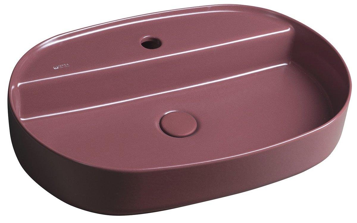 INFINITY OVAL Aufsatzwaschbecken, 60x40cm, Maroon Red matt