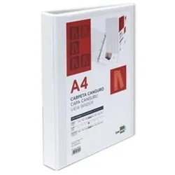 OEM Känguru-Mappe DIN A4 Weiß Kunststoff mit Umschlag 2 Ringe D 2/40 mm Rücken 60 mm
