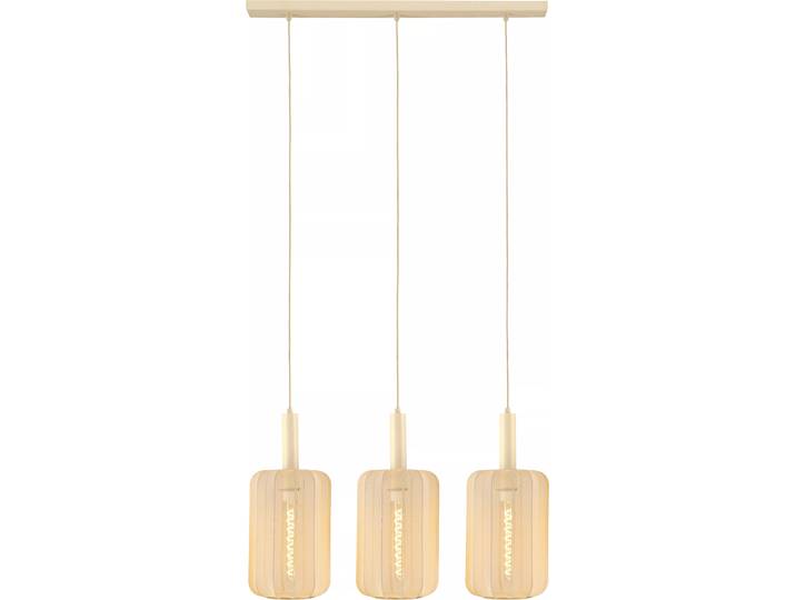 Suspension avec abat-jours en tissu beige CORINA 3xE27 40W Lucide