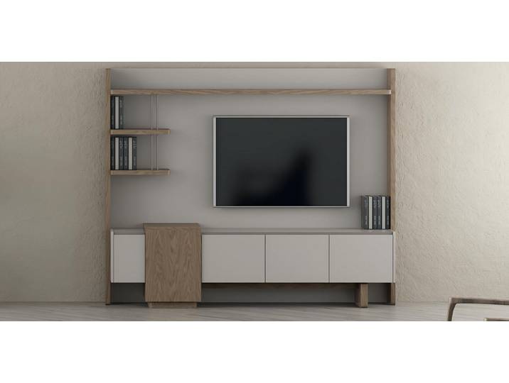 Xlmoebel Wohnwand Moderne Wohnwand Weiß Holz Wohnzimmer TV Möbel Luxus Design Stauraum