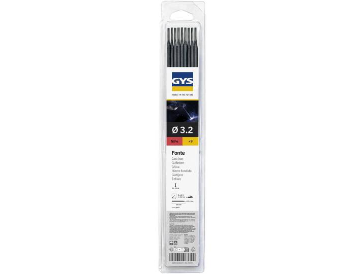 Lot de 9 éléctrodes en fonte GYS 83349 - Ø3\,2mm - Blister