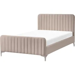 BETT mit Lattenrost 120/200 cm Taupe Lunan