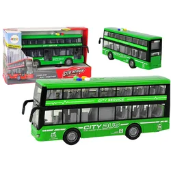 Batteriebetriebene Doppeldeckerbus-Lichter, Geräusche, Reibungsantrieb, green