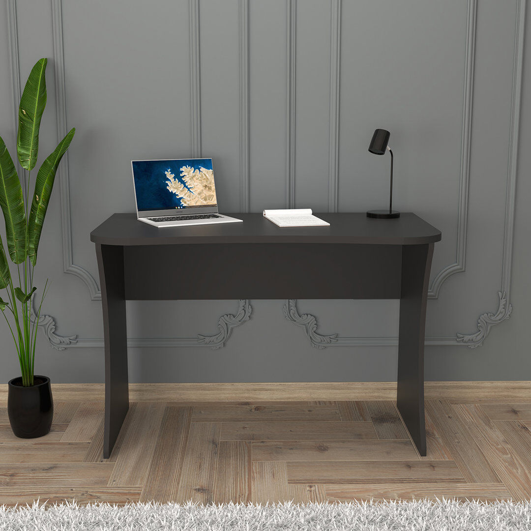 Bimossa Mila Compact Desk 110cm, Modern Home Office Desk for Bedroom, Space Saving Computer Desk for Small Spaces, Wooden Workstation Table for Laptop, Study Anthracite/Anthracite 75cm H X 110cm W X 50cm D