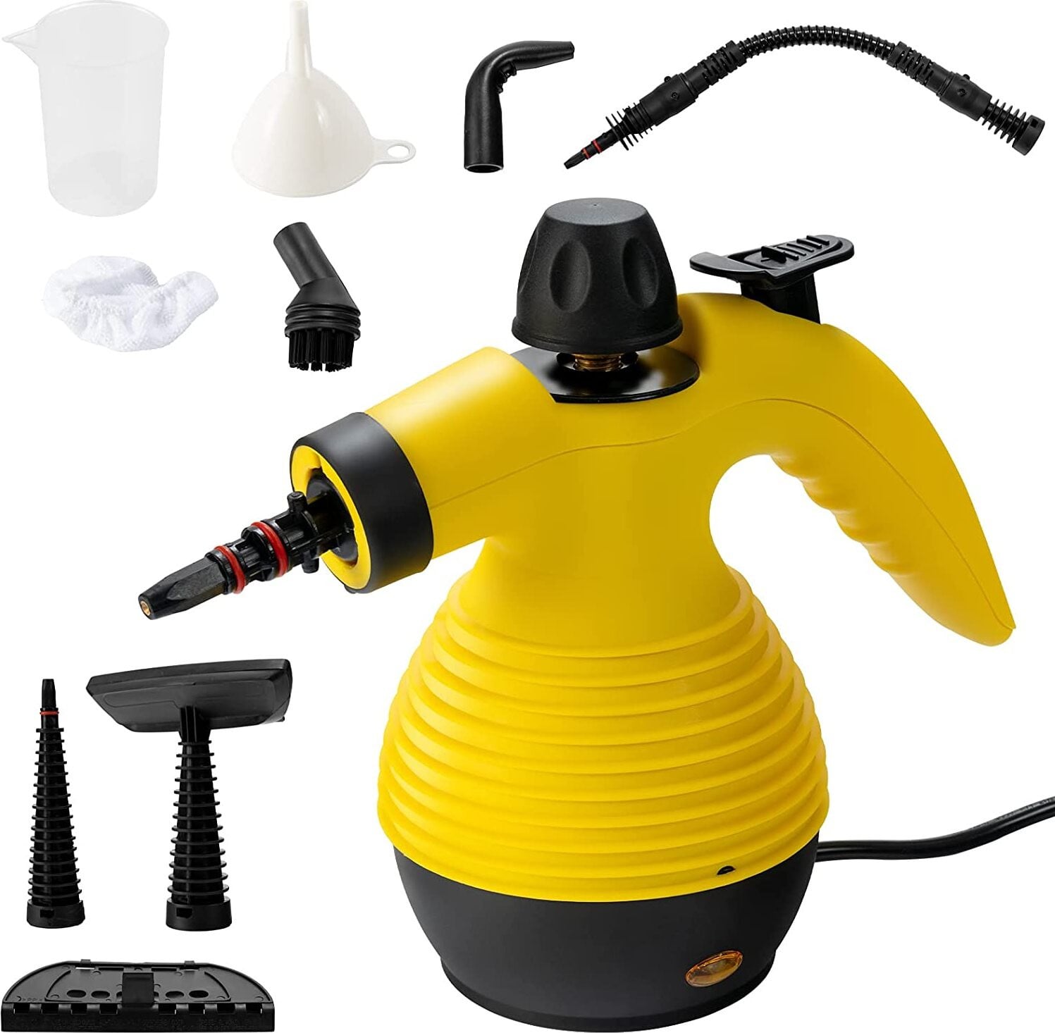 Costway Handstoomreiniger met 9 accessoires, 1050W, 350 ml, Geel