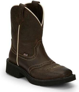 "Justin Boots Mandra 8"" Square Toe - Womens 7 Brown Boot B"