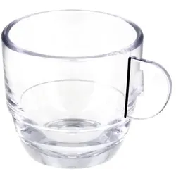 MONOUSO - Wiederverwendbare Plastiktasse "Espresso" Transparent 80ml (36 Stück)