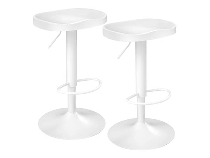 WOLTU Barhocker 2er Set, Hocker höhenverstellbar, Massivholz, Weiß Barstuhl mit Sattelsitz Fußstütze, Drehhocker 360°, Industriestil, Küchenhocker Arbeitshocker, für Küche Bar