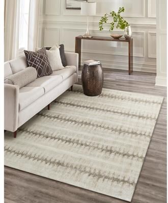 EXQUISITE RUGS Chroma Hand-loomed Wool/Bamboo Silk Beige/Brown Area Rug.