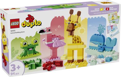 10472 LEGO DUPLO Wir Bauen Tiere Lernspielzeug für Kleinkinder mit 8 Tierfiguren Spielzeug zur Verbesserung der