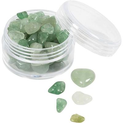 Creativ Company Kristallperlen, Aventurin-Quarz, D 7-12 mm, Lochgröße 1 mm, Grün, 63 Stk