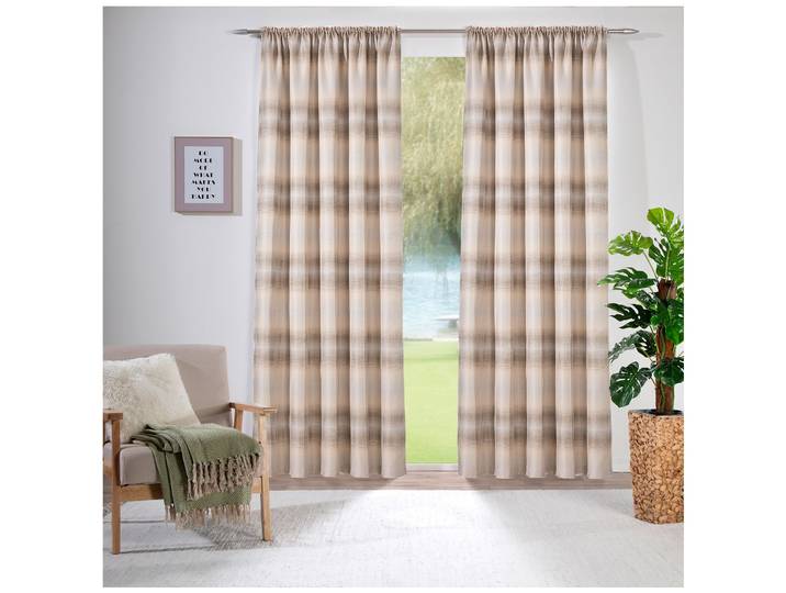 Vorhang WECKBRODT Kilian , beige (beige, taupe), B:140cm H:245cm, Polyester, Gardinen, Vorhang, Gardine, Store, Dekoschal, blickdicht